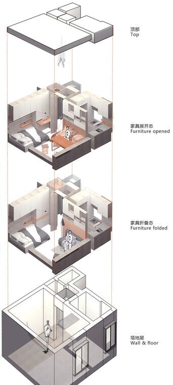 折叠空间：北京20平米小宅改造 / 大观建筑设计