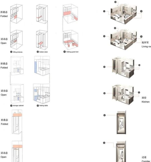 折叠空间：北京20平米小宅改造 / 大观建筑设计