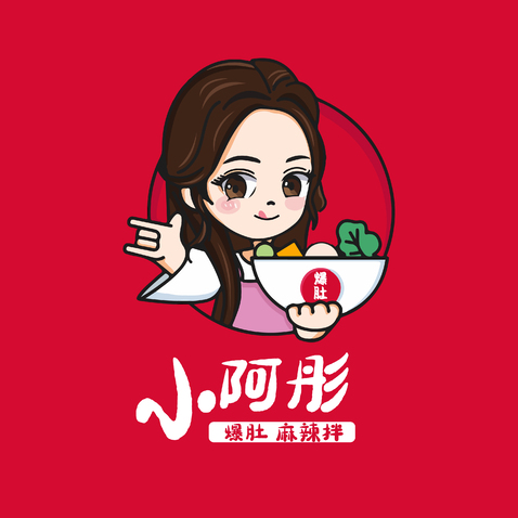 麻辣拌插画logologo设计