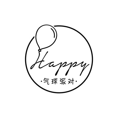 happy 气球派对logo设计