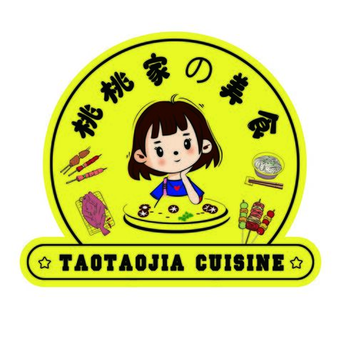 桃子家美食    桃桃家美食logo设计