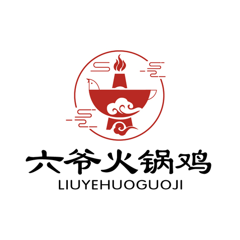 六爷火锅鸡logo设计