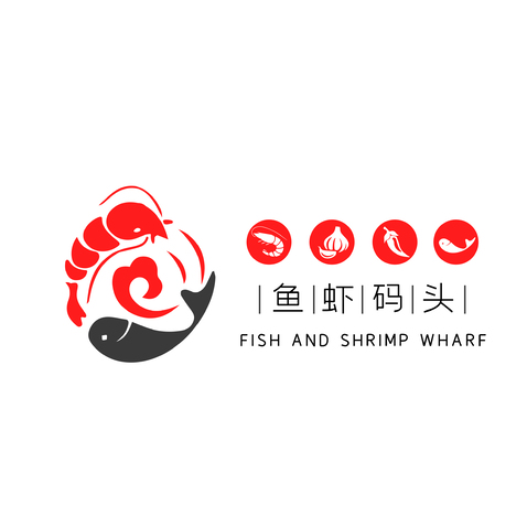 鱼虾码头logo设计