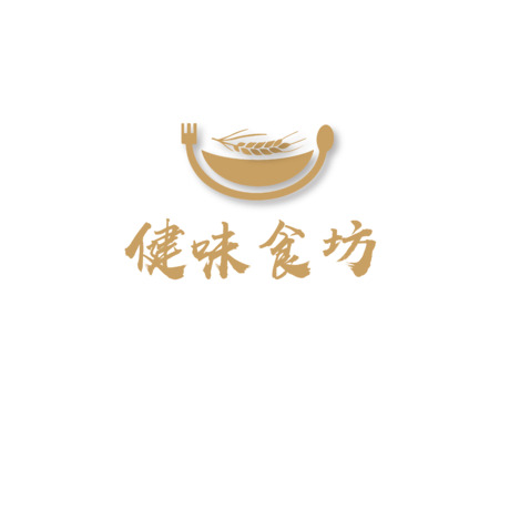 健味食坊 早餐店 突出健康饮食 logo设计