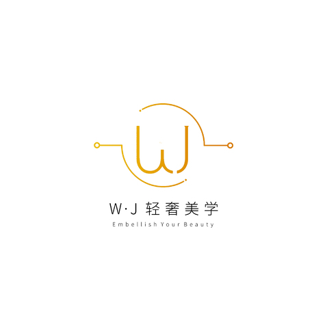 WJ轻奢美学logo设计