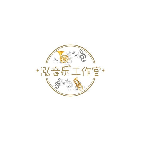 鸿音乐工作室logo设计