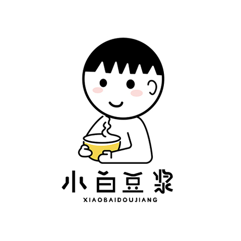 小白豆浆logo设计