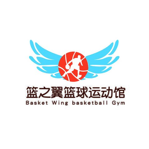 蓝小动少儿篮球运动馆logo设计