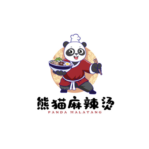 熊猫麻辣烫logo设计