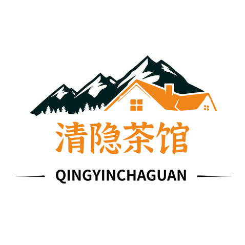 清隐茶馆logo设计