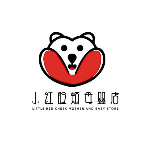 小红脸颊母婴店logo设计