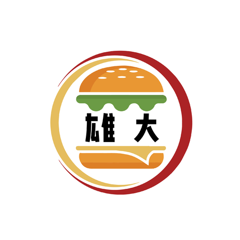 雄大汉堡炸鸡炸串店logo设计