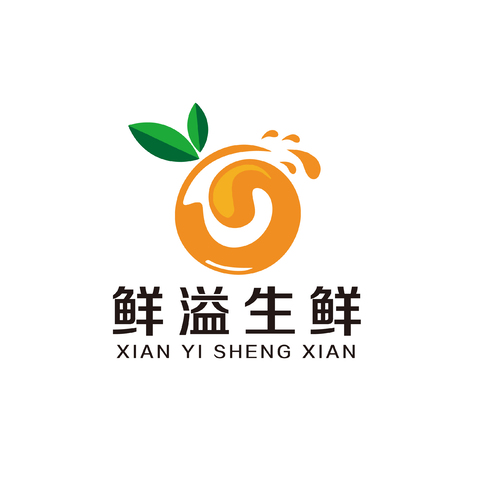 鲜溢生鲜logo设计