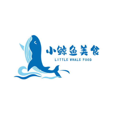 小鲸鱼美食logo设计