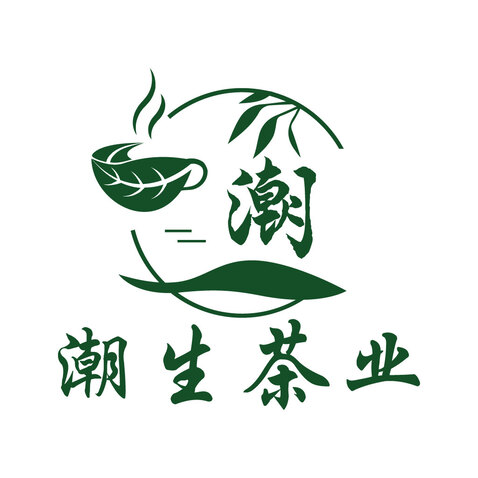 潮生茶业茶叶logo设计